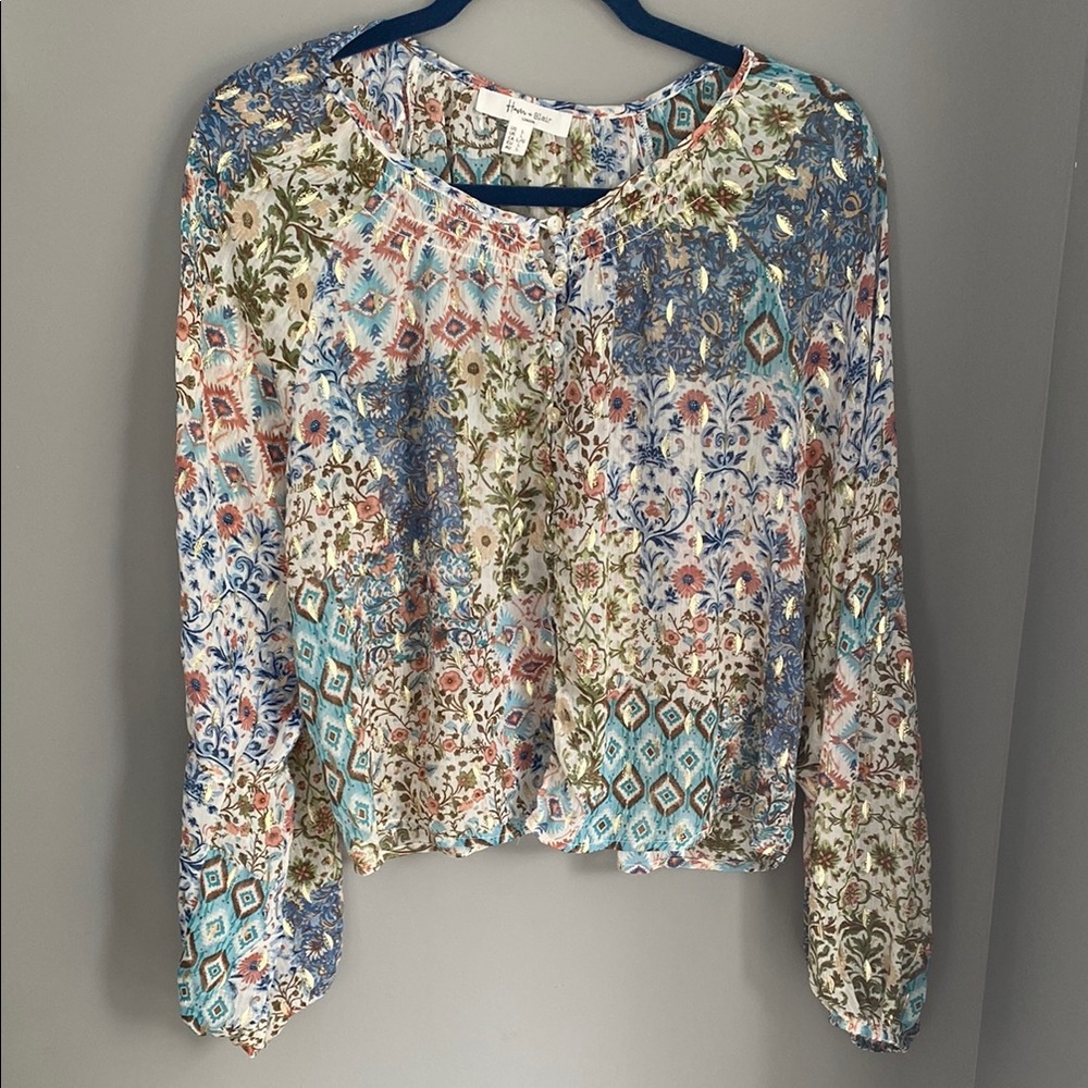 022. Floral Patchwork Blouse - Multicolor